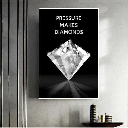 PRESSURE MAKES DIAMONDS Inspirational Canvas Painting Wall Art Posters Prints Motivational Wall Pictures for Living Room Cuadros