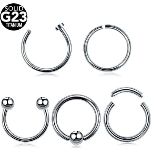 1PC G23 Titanium Nose Ring Lip Rings Unisex Labret Piercings Eyebrow Women Ear Septum Helix Piercing CBR Body Jewelry