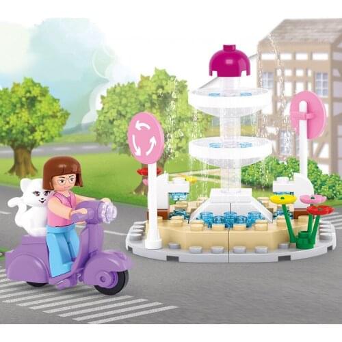 Building Blocks Park fountain Educational Toys for Children DIY Toys gifts Visit the park