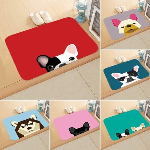 Creative dog Head Print Doormat Anti-slip Absorb Water Bathropm Mat Bathroom Kitchen Bedroon Floor Mat Entrance 40*60cm 0088