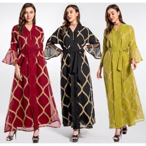 Morocco Djellaba Robe Kaftan Abaya Dubai Turkish African Long Dresses for Women Islam Muslim Loose Plaid Print Gowns Party Maxi