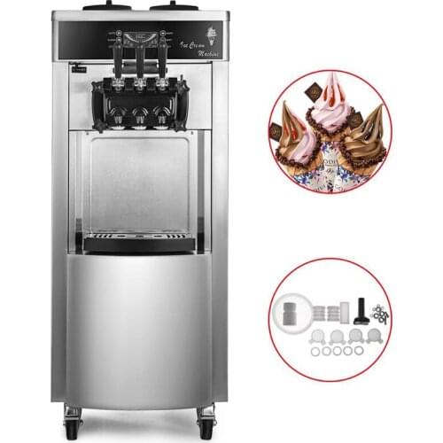 Stainless steel 3 flavor soft ice cream machine