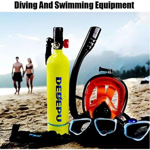 Mini Scuba 1L Diving Tank and Dive Mask Combination Free Breathing Underwater for 20 Minutes Swimming Kit Respirator Free Box