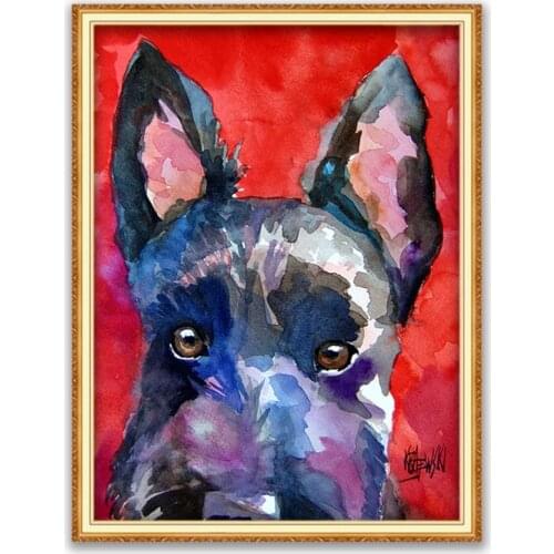 Animal German Shepherd DIY Cross Stitch Embroidery 11CT Kits Craft Needlework Set Printed Canvas Cotton Thread Home Decoration