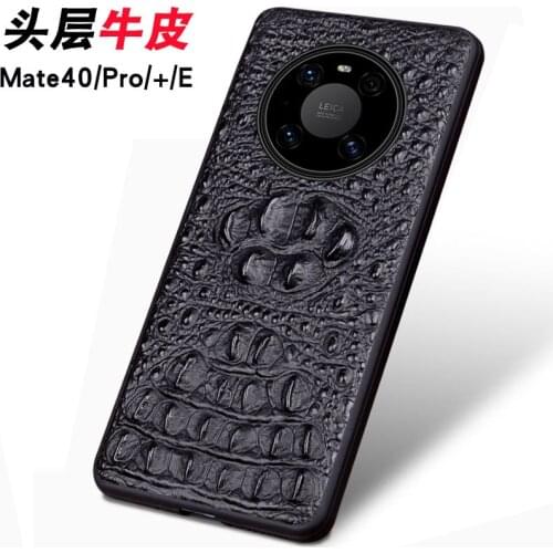 New Genuine Leather Luxury 3d Crocodile Head Phone Case For Huawei Mate 40 40e Cover Cases