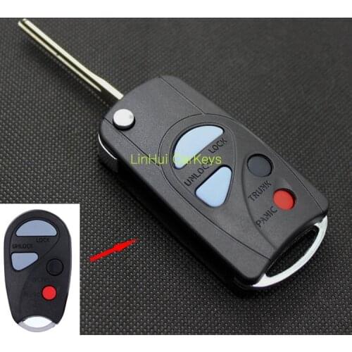 PINECONE for NISSAN Sunny Cefiro 4 Buttons Uncut Brass Blade Modified Remote Blank Keys ABS Shell 1 PC