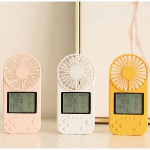 Mini Handheld Cooling Fan Portable Pocket Air Cooler Unique Game Console Pattern USB Charging Fan for Office Travel