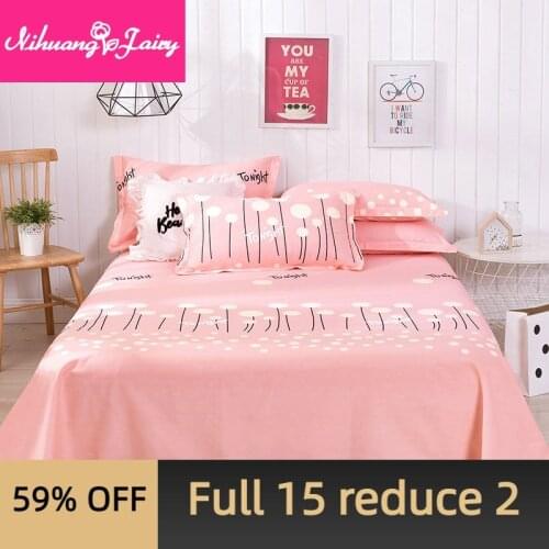 Pure cotton bed sheet single piece 100% cotton quilt cover naked sleeping 2 meters double pink female student dormitory spring