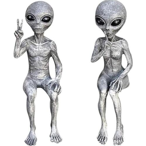 Garden Figurine Outer Space Alien Statue Martians Indoor Outdoor Christmas Decorations