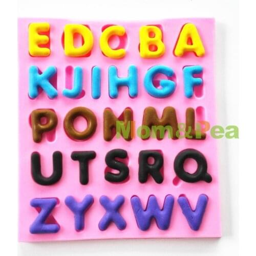 Mom&Pea 0758 Free Shipping Capital Letters Shaped Silicone Mold Cake Decoration Fondant Cake 3D Mold Food Grade