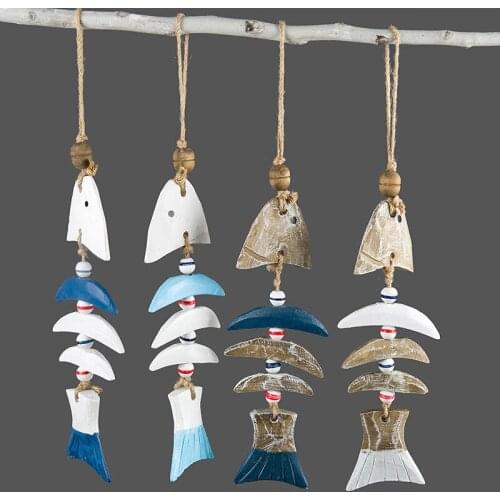 Mediterranean Resin Fish Skewers Retro Old Fishes Pendant Decoration Fishnet Background Home Wall Hangings