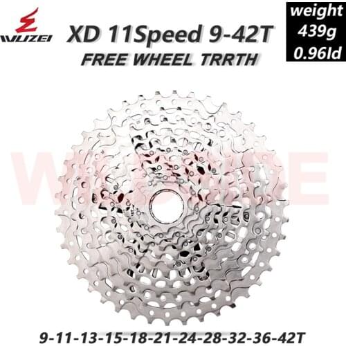 WUZEI 11S 9-42T Ultralight carbon Steel Freewheel Silver XD Cassette compatible SRAM XD drive body 11 speed for Road Bike parts