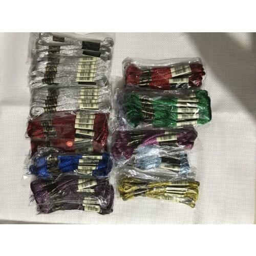 Higher quaily Cross stitch gold and silver threads / cross stitch embroidery thread / Custom Cross stitch threads colors