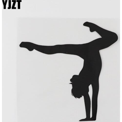 YJZT 11.8CMX11.7CM Dancer Decorative Dancing Decal Vinyl Car Sticker Black/Silver 8A-0891