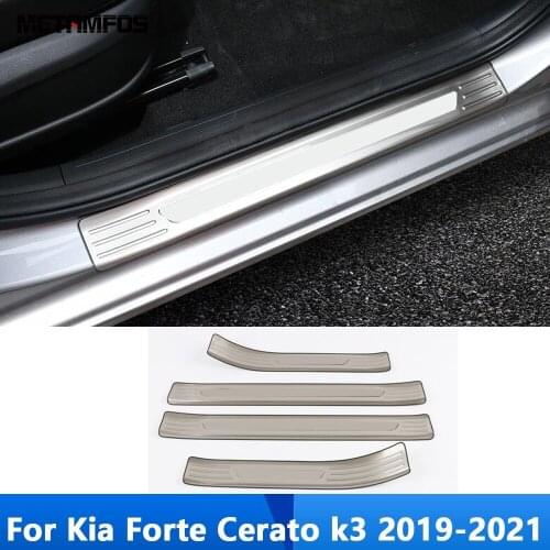 For Kia Forte Cerato k3 2019 2020 2021 Exterior Door Sill Footplate Scuff Guard Plate Protection Sticker Accessories Car Styling