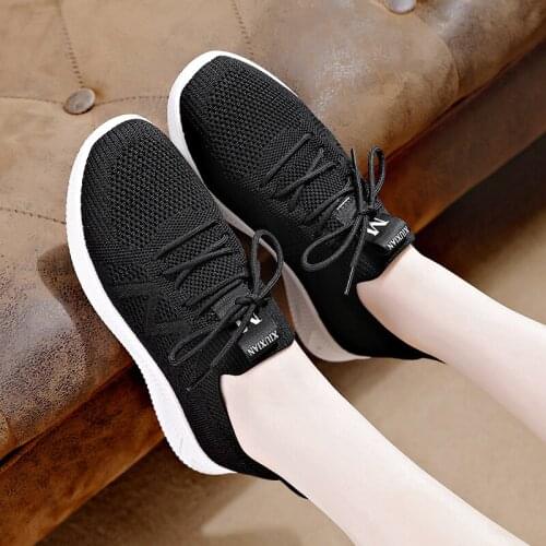 2021 Women Tennis Shoes Breathable Mesh Height-increasing Lace Up Female Footwear Outdoor Women Sneakers Thick Bottom Platform