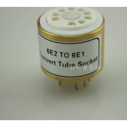 Gold-plated socket 6E2 (TOP) to 6E1 tube conversion seat