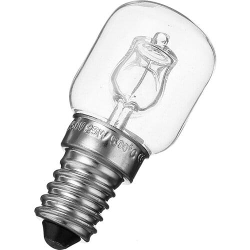 1pcs High Temperature 500 Centigrade Bulb 25W E14 Microwave Oven Light Bulbs AC110-250V Cooker Tungsten Filament Lamp
