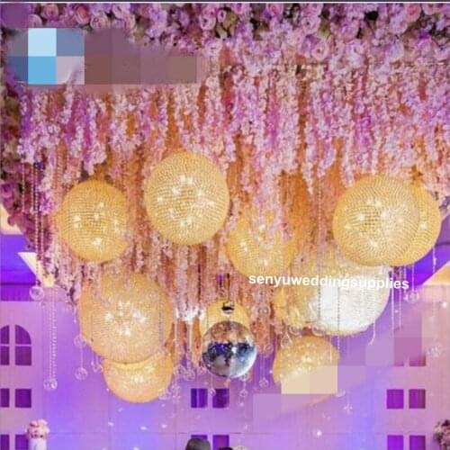 10pcs) Factory sell big crystal globe lamp no the light for ceiling decoration wedding senyu2192