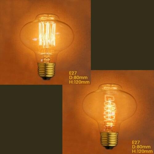 40W D80 vintage edison bulb Tungsten 220V E27 antique edison bulb