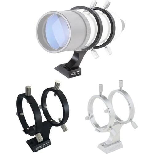 50mm Guide Scope with Double Helical Focuser Full-metal Bracket CCD Image Finderscope for Astronomical Monocular Telescope Silve