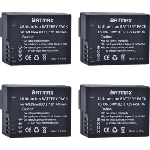 4Pcs DMW-BLC12 dmw blc12e DMCBLC12 BLC12 Rechargeable Li-ion Battery for Panasonic FZ1000, FZ200, FZ300, G5, G6, G7,GH2,DMC-GX8