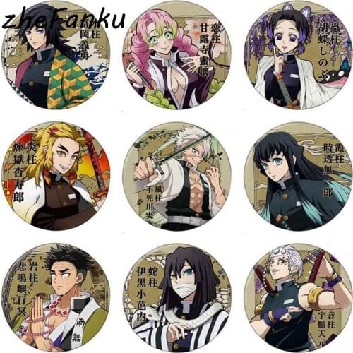 Anime Demon Slayer: Kimetsu No Yaiba Kamado Tanjirou Cosplay Bedge Cartoon Gift Backpacks Bags Badges Button Brooch Pins