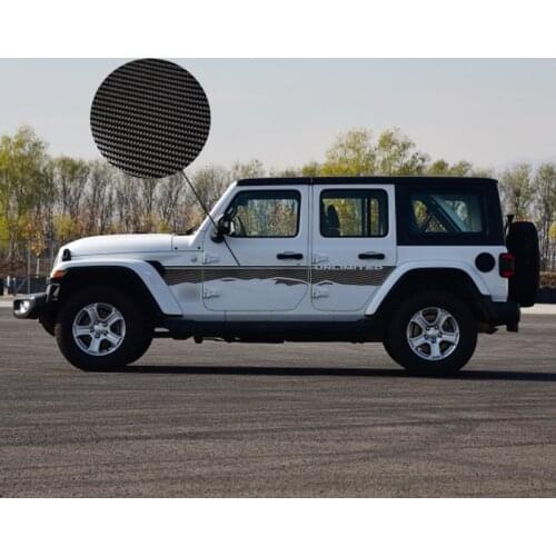 Car Stickers For Jeep Warngler Rubicon jk 2007-2018 Side Door Lead Foot Appearance Hockey Stripe Vinyl Graphics Car Decal