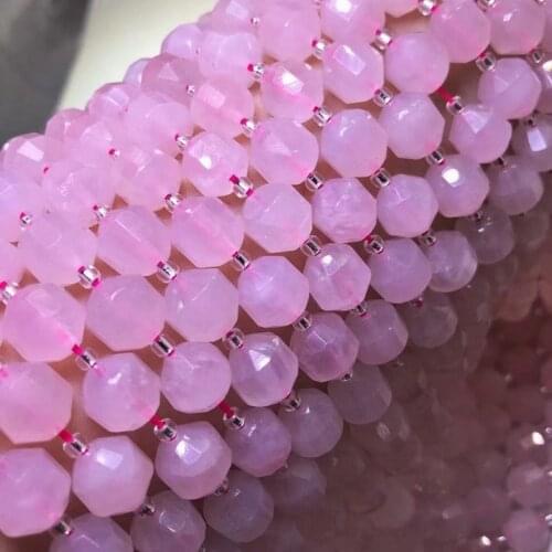 Natural Madagascar rose quartz faceted spacer loose beads DIY for jewelry making bracelet necklace perles semi precious design