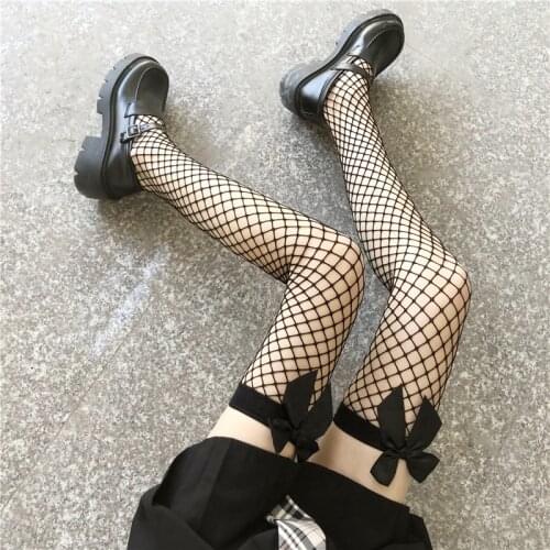 Women Sexy Lace Fishnet Stockings Thigh High Over Knee Socks Nylon Long Socks Hosiery Anime Lolita Socks Bow Stockings Comics