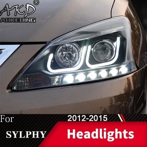 Head Lamp For Car Nissan Sylphy 2012-2015 Sentra Headlights Fog Lights Day Running Light DRL H7 LED Bi Xenon Bulb Car Accessory