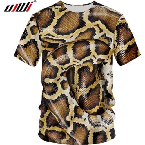 UJWI Mens 3D Printing T Shirts Snake Oversized T-shirt Animal Tees Skin Harajuku Clothing Hip Hop Summer Streetwear Unisex 5XL