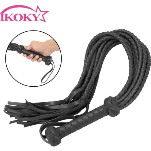 IKOKY Leather Whip Role Cosplay Sexy Paddle Spanking Fetish Flogger Adult Games Sex Toys For Couples Erotic Flirting Products