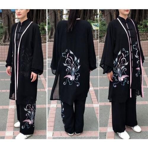 Customized unisex embroidery wushu martial arts competition clothing Tai chi taiji performance suits kung fu uniforms