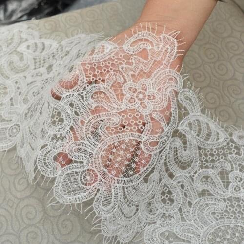 Hollow Embroidery Lace Trim, Wedding Dress Lace Fabric Decoration Accessories Eyelash Dress Lace