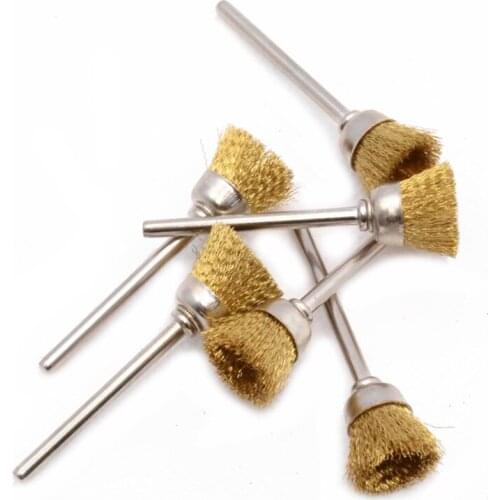 10pcs brass wire brush disc mini round rotary steel copper wire brushes wheel set dremel Abrasive Tools accessories ferramentas