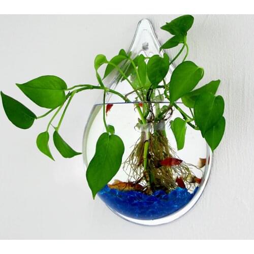 Aquarium Fish tank Wall-Mounted Mirror Fish tanks Wall Hanging Vase Plant Fish Aquariums Diameter 20cm/24cm Wall decor