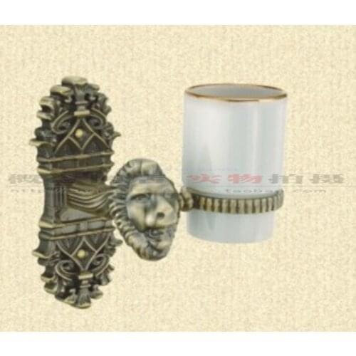 New TAIGOOD thick copper antique bathroom toilet brush our teeth single cup holder LU928-07ACU
