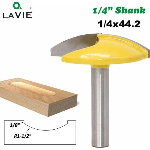 LA VIE 1PC 1/4" 6.35mm Shank Small Bowl Flat Bottom Knife Milling Cutter 1-3/4" Wide Door Knife Woodworking Cutters MC01032