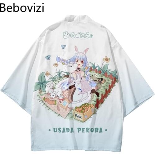 Anime Beach Japanese Style Kimono Streetwear Men Women Cardigan Cosplay Haori Japan Girl Lovely Kawaii Cartoon Yukata Top Robe