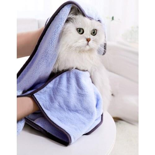 Pet Towel Bath Absorbent Towel Soft Lint-Free Dogs Cats Bath Towels Absorbent And Quick-Drying Large ThickTowel Special Pet Towe