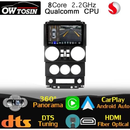 Qualcomm CPU Android For Jeep Wrangler Unlimited 3 JK 2008-2010 360 Camera Car GPS Navi Head Unit Radio Auto 4G LTE WiFi CarPlay