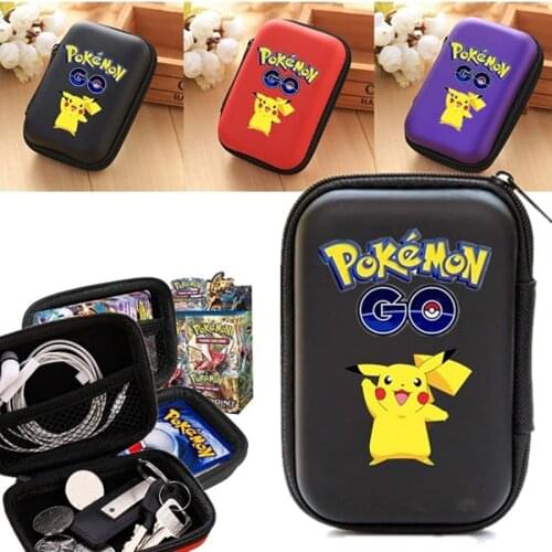 Taraka Tomy Pokemon Simple and Fashionable 50 pcs Card Finishing Storage Bag Earphone Pikachu Storage Photo Album Hard Box Card
