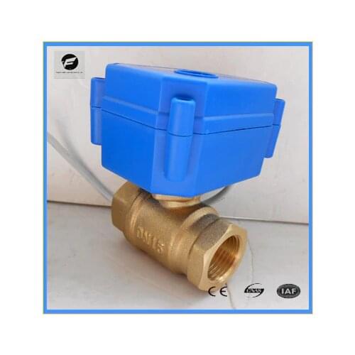 ROHS CR03 ADC9-24V DN15 DN20 CWX-15Q 1.5nm 3s brass reduced bore NPT BSP female-female electric ball valve for water irrigation