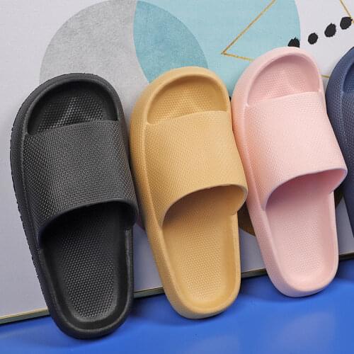 Women Thick Platform Slippers Summer Beach Eva Soft Sole Slide Sandals Leisure Men Ladies Indoor Bathroom Anti-slip Shoes