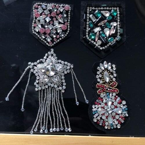 Beaded Medal Patches Tassels Embroidery Glass Drill Patches Applique