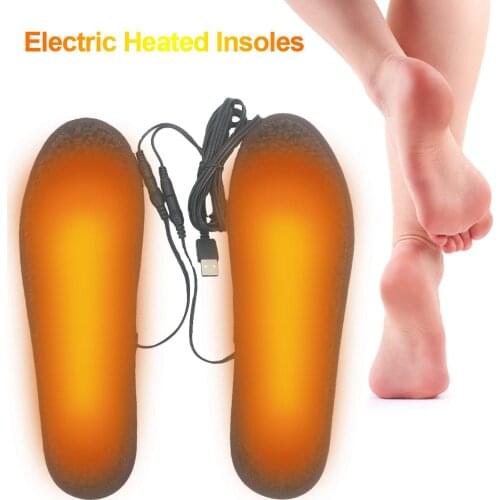 USB Heated Shoe Insoles Feet Soft Washable Foot Pad Mat Electrically Heating Insoles Washable Warm Thermal Insoles Unisex