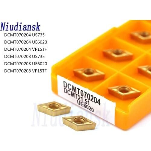 DCMT070204 US735 UE6020 VP15TF DCMT070208 US735 UE6020 VP15TF CNC Lathe Carbide Inserts Steel and Stainless Steel Turning Tools