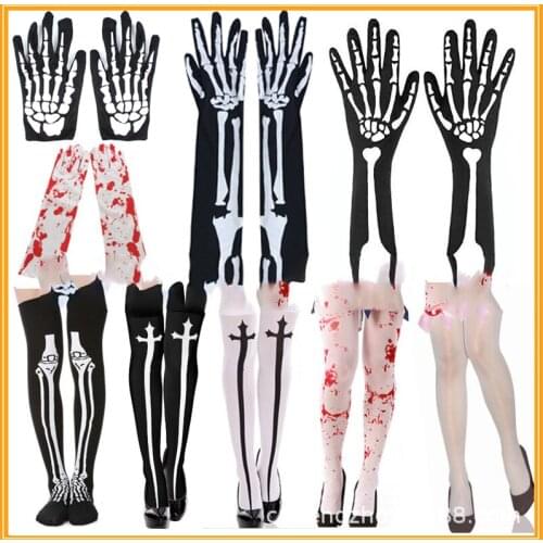 Happy 2021 Halloween Traditional Costumes Skeleton Gloves Halloween Nurses Stockings Kids Favor Trick Or Treat Halloween Decor