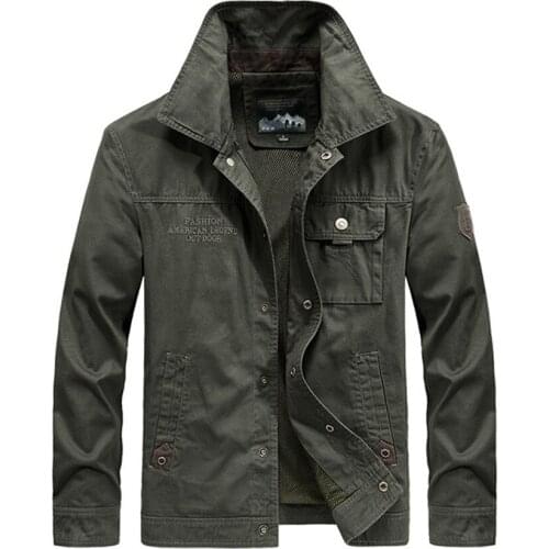New Casual Jacket Men Spring Outerwear 100% cotton Windbreaker Cargo Coat Army Mens Pilot Flight Bomber Jackets Brand clothing